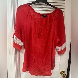 Orange peasant top size 3x